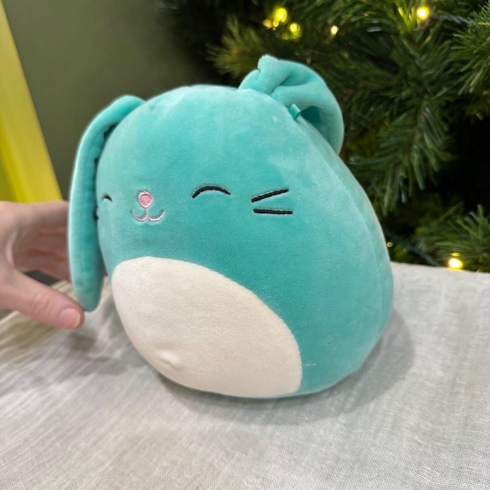 Original Squishmallow Teal Bunny Rabbit Plush Toy 7 inch Squishy - Picture 4 of 12